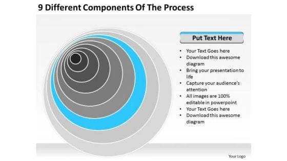 9 Different Components Of The Process Ppt Business Plan PowerPoint Templates