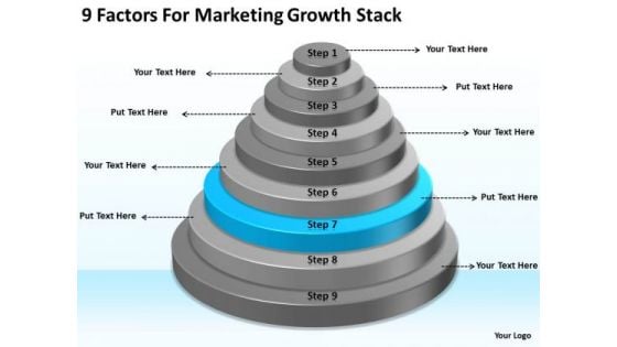 9 Factors For Marketing Growth Stack Ppt Business Plan PowerPoint Templates