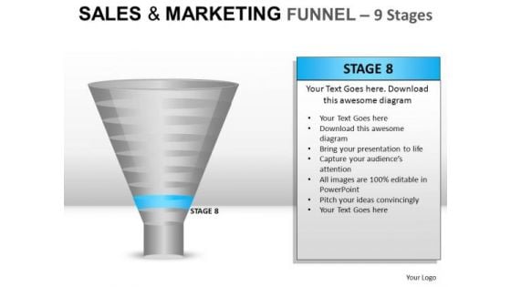 9 Stage Conversion Funnel PowerPoint Slides And Ppt Diagram Templates