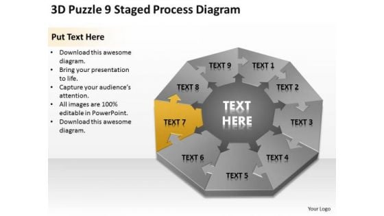 9 Staged Process Diagram Ppt How To Write Business Plan For PowerPoint Slides