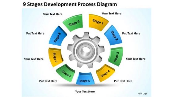 9 Stages Development Process Diagram Examples Of Business Plan PowerPoint Slides