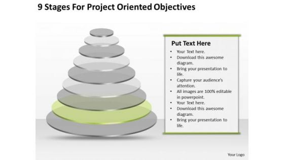 9 Stages For Project Oriented Objectives Business Plan Excel PowerPoint Slides