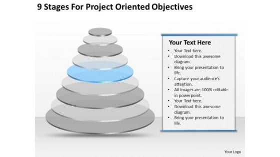 9 Stages For Project Oriented Objectives Business Plan Outline PowerPoint Slides