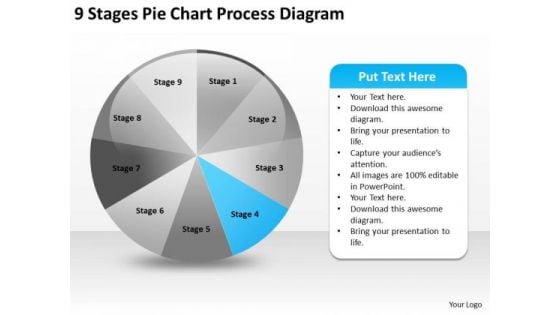 9 Stages Pie Chart Process Diagram Ppt Formulating Business Plan PowerPoint Templates