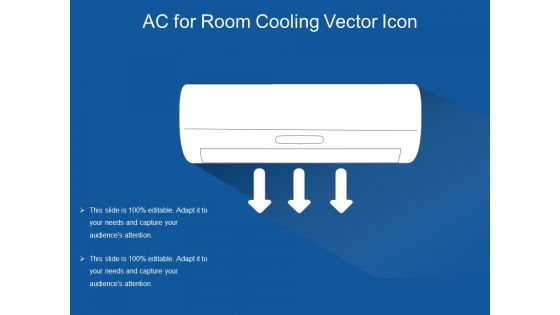 AC For Room Cooling Vector Icon Ppt PowerPoint Presentation Layouts Graphics Example PDF