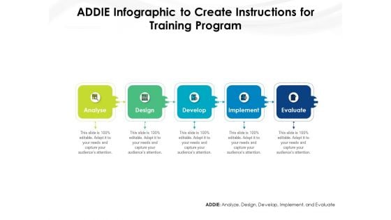 ADDIE Infographic To Create Instructions For Training Program Ppt PowerPoint Presentation File Inspiration PDF