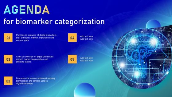 AGENDA For Biomarker Categorization Themes PDF