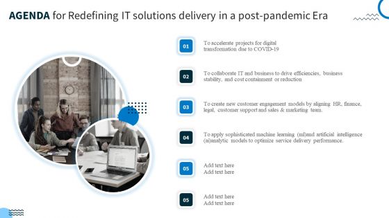 AGENDA For Redefining IT Solutions Delivery In A Post Pandemic Era Microsoft PDF