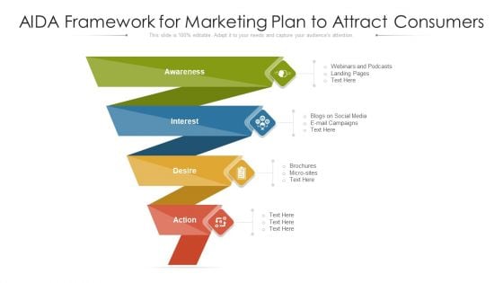 AIDA Framework For Marketing Plan To Attract Consumers Ppt PowerPoint Presentation File Guide PDF