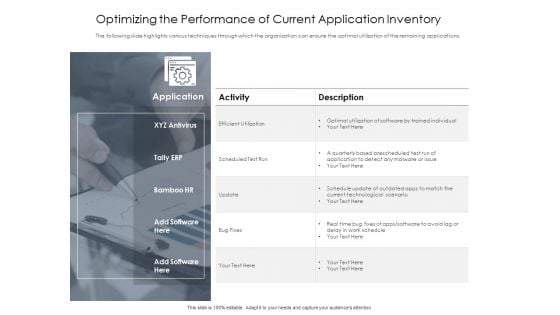 AIM Principles For Data Storage Optimizing The Performance Of Current Application Inventory Pictures PDF