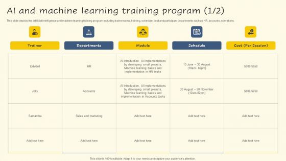 AI And Machine Learning Training Program Portrait PDF