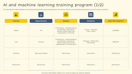 AI And Machine Learning Training Program Portrait PDF AI And Machine Learning Training Program Portrait PDF