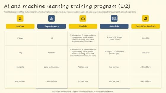 AI And Machine Learning Training Program Portrait PDF