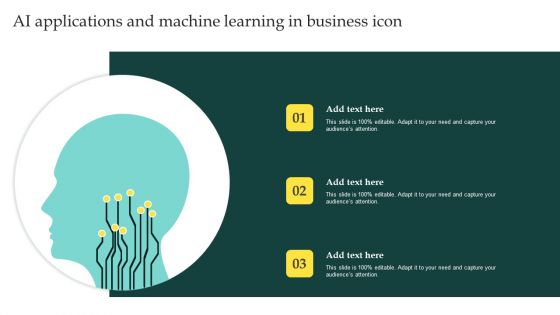 AI Applications And Machine Learning In Business Icon Rules PDF