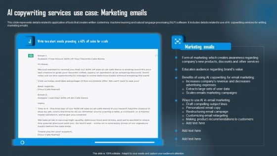 AI Copywriting Services Use Case Marketing Emails Designs PDF