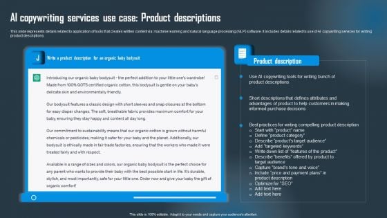 AI Copywriting Services Use Case Product Descriptions Introduction PDF