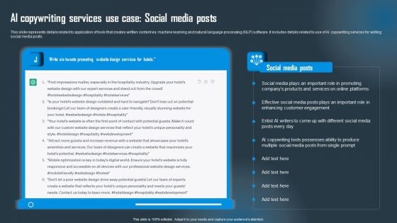 AI Copywriting Services Use Case Social Media Posts Elements PDF