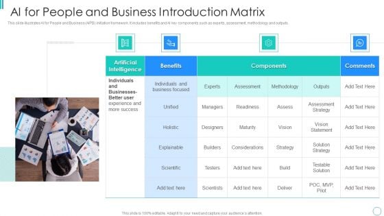 AI For People And Business Introduction Matrix Clipart PDF