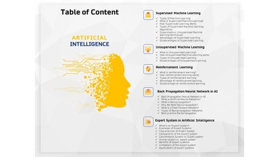 AI High Tech PowerPoint Templates Table Of Content Learning Ppt Inspiration Slides PDF