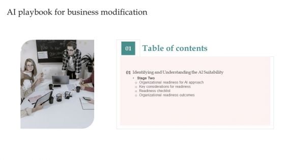 AI Playbook For Business Modification Table Of Contents Structure PDF AI Playbook For Business Modification Table Of Contents Structure PDF