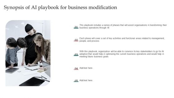 AI Playbook For Business Synopsis Of AI Playbook For Business Modification Inspiration PDF