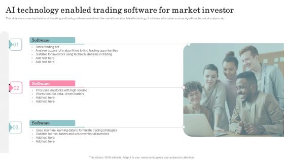 AI Technology Enabled Trading Software For Market Investor Infographics PDF