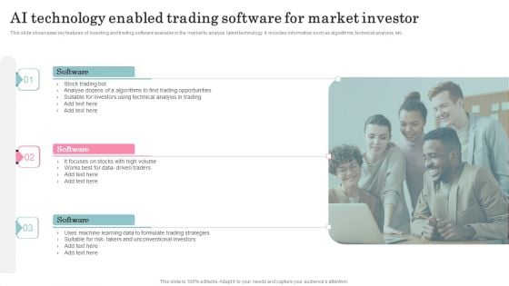AI Technology Enabled Trading Software For Market Investor Infographics PDF AI Technology Enabled Trading Software For Market Investor Infographics PDF