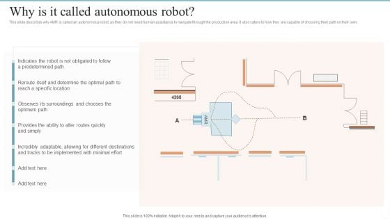 AMR Robot Why Is IT Called Autonomous Robot Ppt PowerPoint Presentation Diagram Images PDF