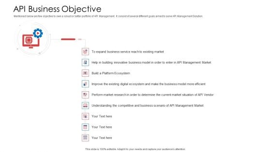 API Administration Solution API Business Objective Ppt Show Slides PDF