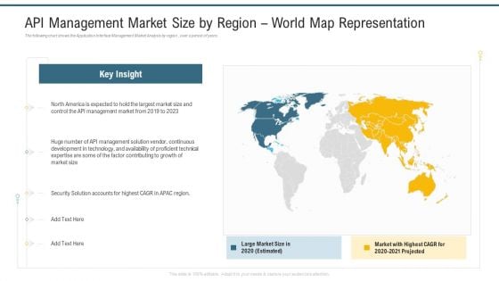 API Management Market Size By Region World Map Representation Ppt Model Design Inspiration PDF