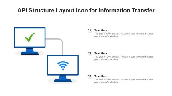 API Structure Layout Icon For Information Transfer Ppt Inspiration Template PDF