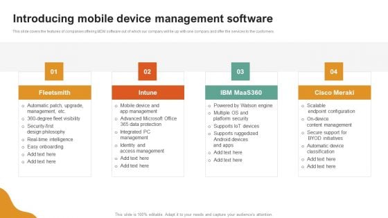 A LA Carte Business Strategy Introducing Mobile Device Management Software Formats PDF