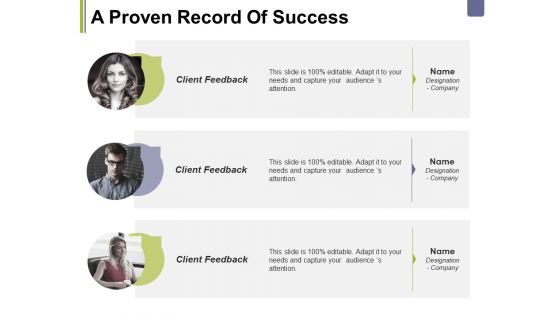 A Proven Record Of Success Ppt PowerPoint Presentation Professional Icon