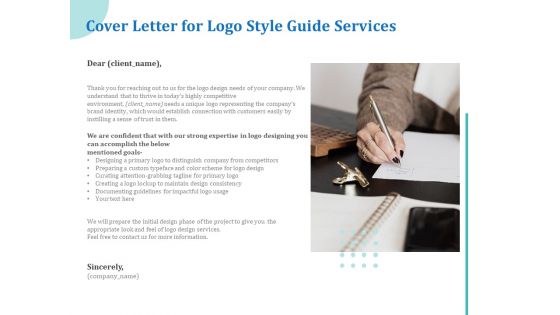 A Step By Step Guide To Creating Brand Guidelines Cover Letter For Logo Style Guide Services Clipart PDF