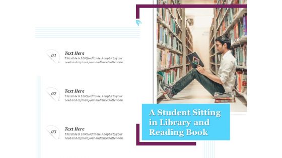 A Student Sitting In Library And Reading Book Ppt PowerPoint Presentation Layouts Designs Download PDF