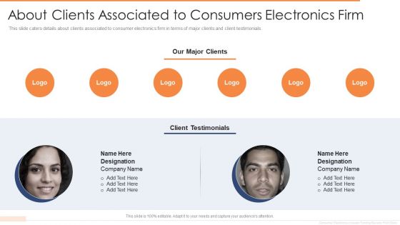 About Clients Associated To Consumers Electronics Firm Structure PDF