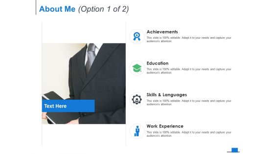 About Me Option Management Ppt PowerPoint Presentation Styles Design Templates