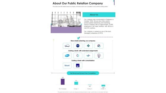 About Our Public Relation Company One Pager Documents About Our Public Relation Company One Pager Documents