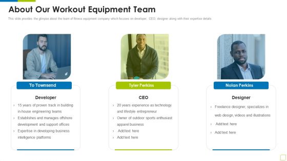 About Our Workout Equipment Team Workout Appliance Investor Capital Funding Professional PDF