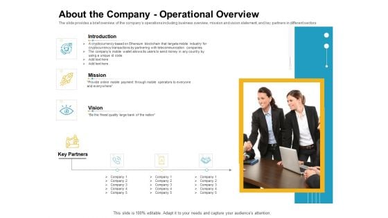 About The Company Operational Overview Portrait PDF