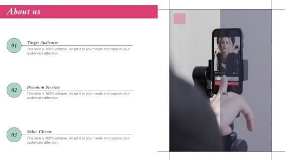 About Us Action Plan Playbook For Influencer Reel Marketing Formats PDF About Us Action Plan Playbook For Influencer Reel Marketing Formats PDF
