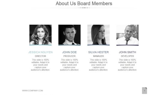 About Us Board Members Ppt PowerPoint Presentation Templates