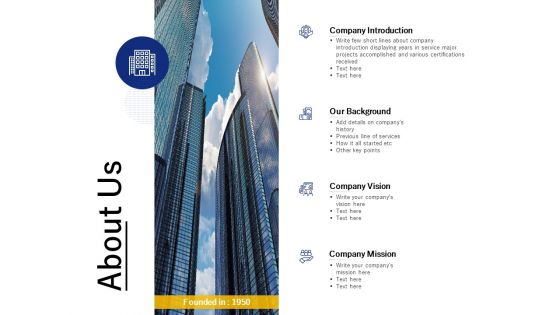 About Us Company Vision Ppt PowerPoint Presentation Gallery Example