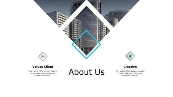 About Us Creative Values Client Ppt PowerPoint Presentation Inspiration Background Designs