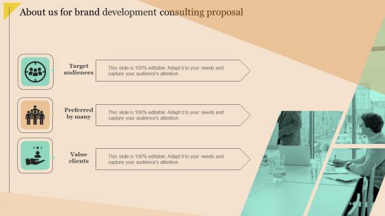 About Us For Brand Development Consulting Proposal Ppt PowerPoint Presentation File Graphic Images PDF