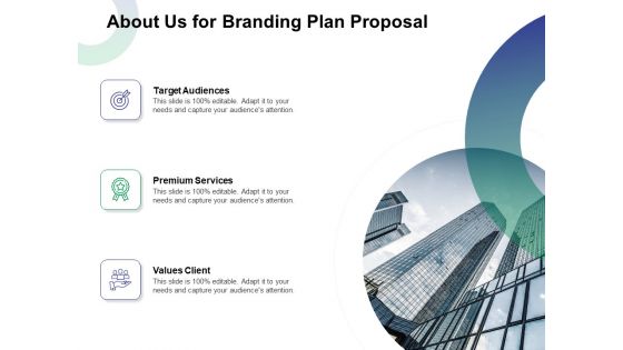 About Us For Branding Plan Proposal Ppt Layouts Topics PDF