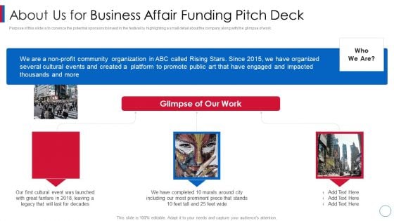 About Us For Business Affair Funding Pitch Deck Graphics PDF About Us For Business Affair Funding Pitch Deck Graphics PDF