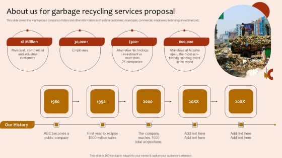 About Us For Garbage Recycling Services Proposal Microsoft PDF About Us For Garbage Recycling Services Proposal Microsoft PDF
