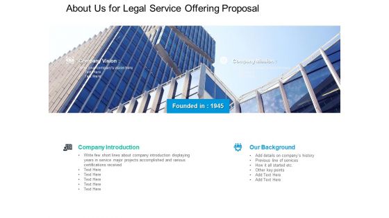 About Us For Legal Service Offering Proposal Ppt PowerPoint Presentation Summary Deck