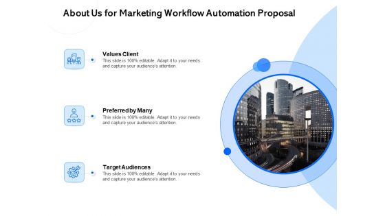 About Us For Marketing Workflow Automation Proposal Ppt PowerPoint Presentation File Slide Portrait PDF